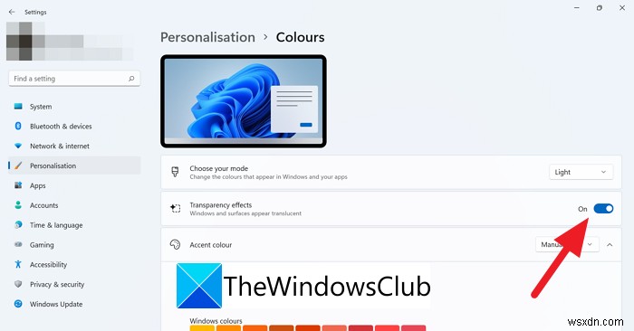 Windows 11の透明効果をオフにする2つの方法|個人用設定とアクセシビリティから簡単に切り替える手順