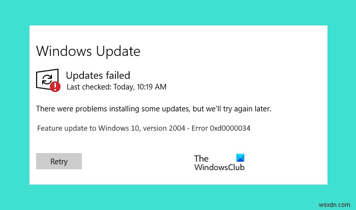 Windows Updateエラーコード0xd0000034の修正方法