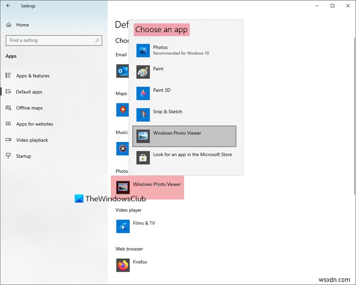 Windows 11/10で既定のフォトビューアーを変更する2つの方法