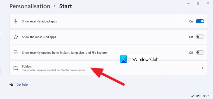 Windows 11のスタートメニューにフォルダを追加・削除する方法