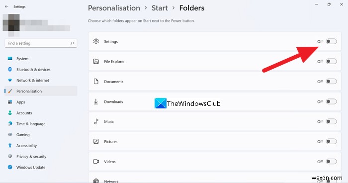 Windows 11のスタートメニューにフォルダを追加・削除する方法