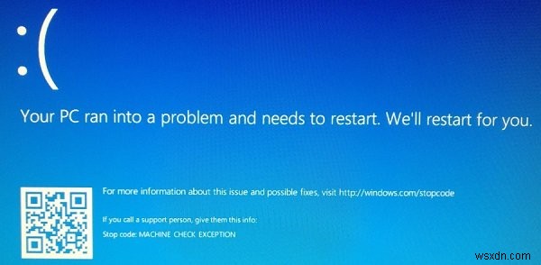 Windows 11/10で「マシン チェック例外」のブルースクリーンエラーを解決する方法