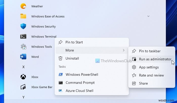 Windows 11でWindowsターミナルを管理者として開く4つの方法