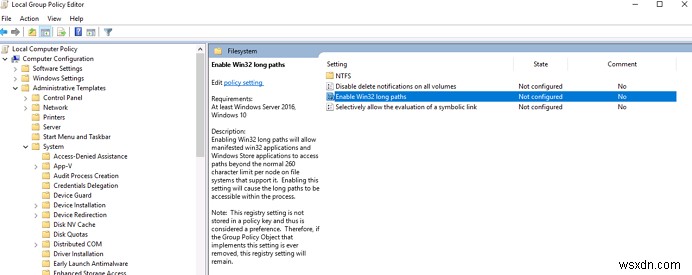 Windows 11/10でWin32ロングパスを有効化・無効化する方法(レジストリ/グループポリシー)