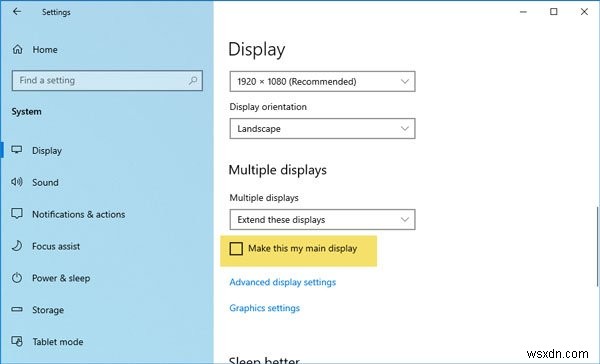 Windows 11/10でメインディスプレイとサブディスプレイを変更する方法