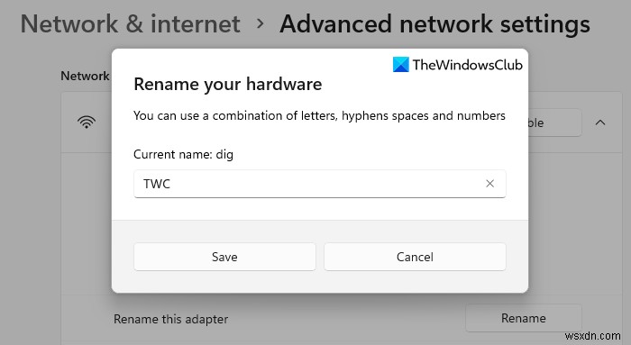 Windows 11でWi-Fiネットワークアダプターの名前を変更する方法