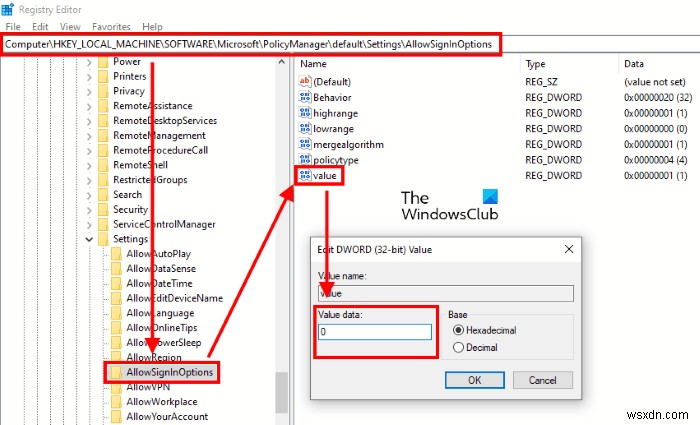 GPEDITまたはREGEDITを使ってWindows Helloのプロンプトを無効にする方法