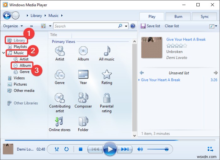 Windows Media Playerでトラックタイトルをダウンロードして追加する方法