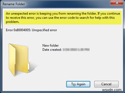 Windowsで「予期しないエラー」によりフォルダの名前を変更できない場合の対処法