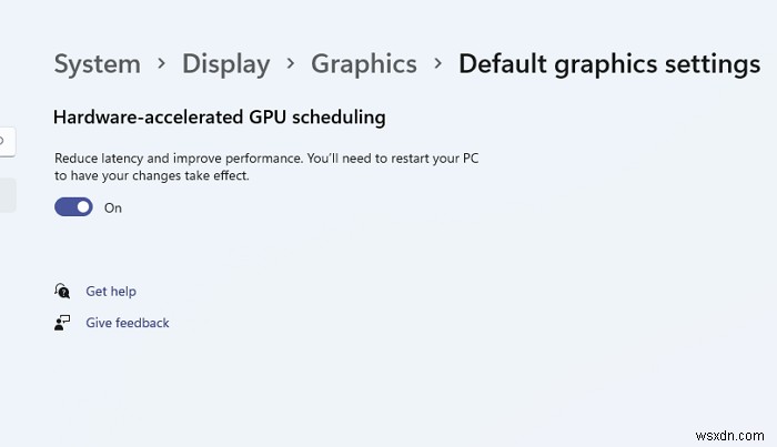 Windows 11/10で「ハードウェア アクセラレータによる GPU スケジューリング」を有効にする方法