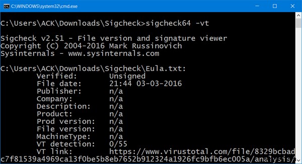 Microsoft公式ツール「SigCheck」で危険な証明書・未署名の証明書をチェックする方法