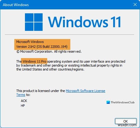 Windows 11/10のエディション・バージョン・ビルド番号を確認する2つの簡単な方法