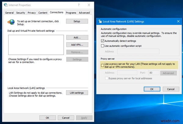 「Windowsがこのネットワークのプロキシ設定を自動的に検出できませんでした」エラーの対処法