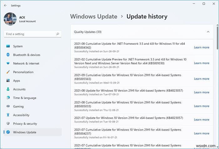Windows 11/10のWindows Update履歴を確認する方法|更新プログラムの確認場所まとめ
