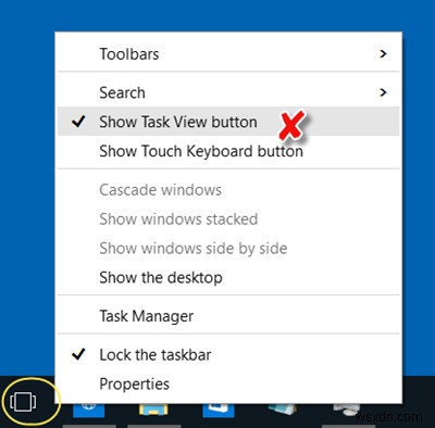 Windows 11/10のタスクバーからタスクビューボタンを非表示にする方法