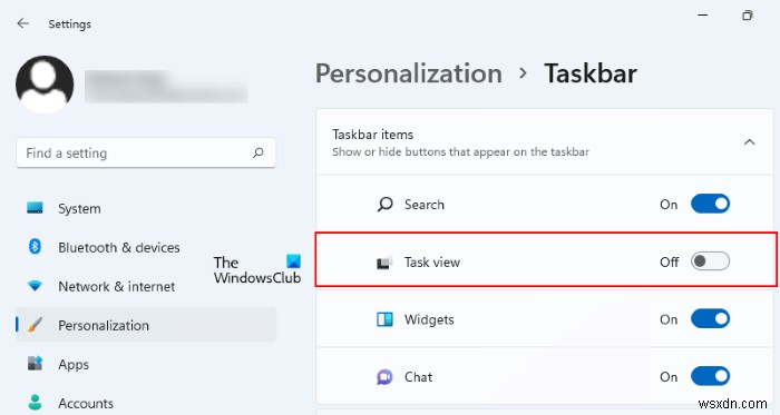 Windows 11/10のタスクバーからタスクビューボタンを非表示にする方法
