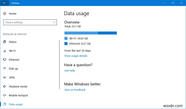 Windows 11/10で毎月のインターネットデータ使用量を監視・制限する方法
