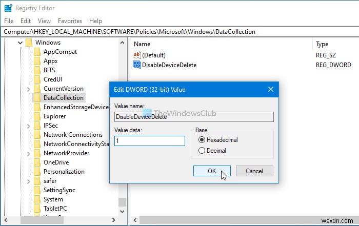 Windows 11/10でユーザーによる診断データの削除を許可または禁止する方法