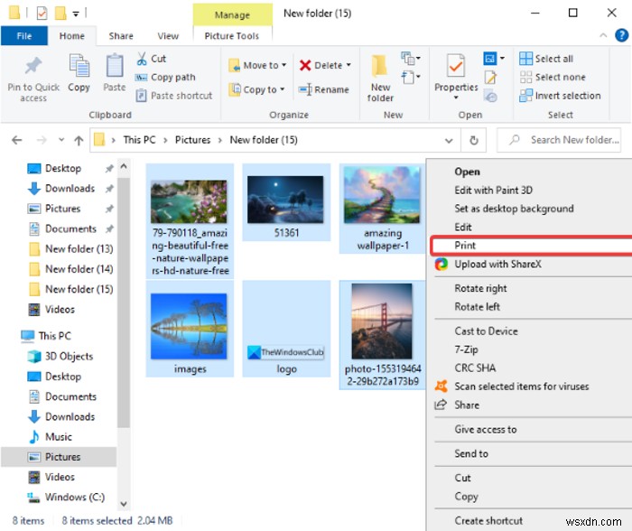 Windows 11/10で複数画像からコンタクトシートを作成・印刷する方法