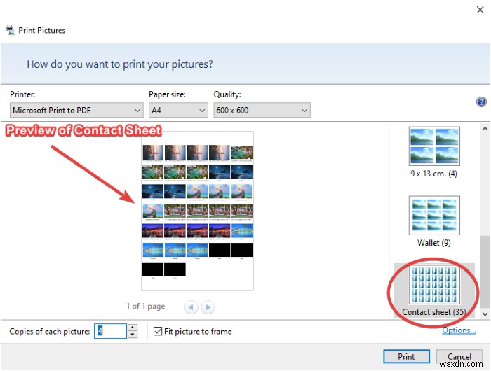 Windows 11/10で複数画像からコンタクトシートを作成・印刷する方法