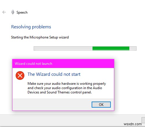 Windows 10で「ウィザードを開始できませんでした」エラーが出てマイクが使えないときの対処法