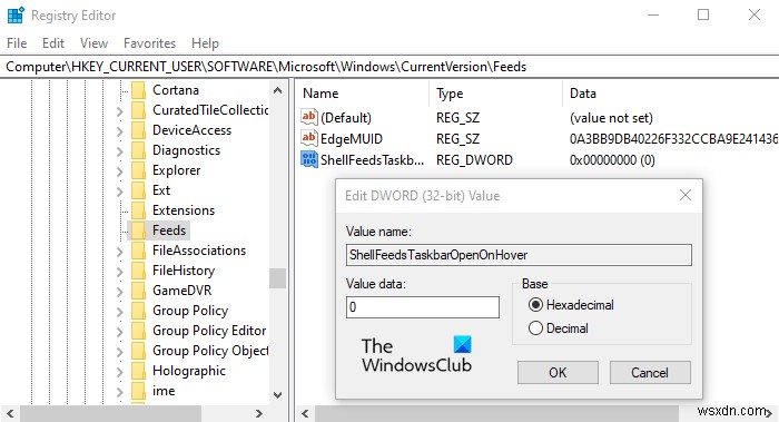 Windows 10で「ニュースと関心事項」をホバー時に開く機能を有効・無効にする方法