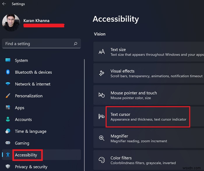 Windows 11/10でテキストカーソルインジケーターのサイズ・色・太さを変更する方法