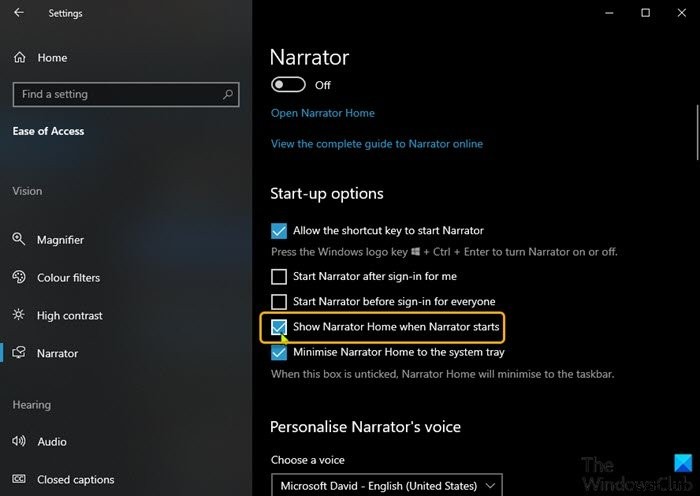 Windows 10でナレーターの各種設定を構成・カスタマイズする方法