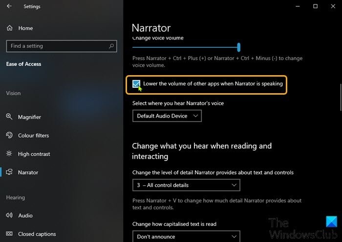 Windows 10でナレーターの各種設定を構成・カスタマイズする方法