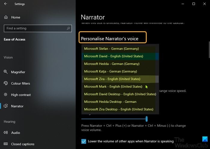 Windows 10でナレーターの各種設定を構成・カスタマイズする方法