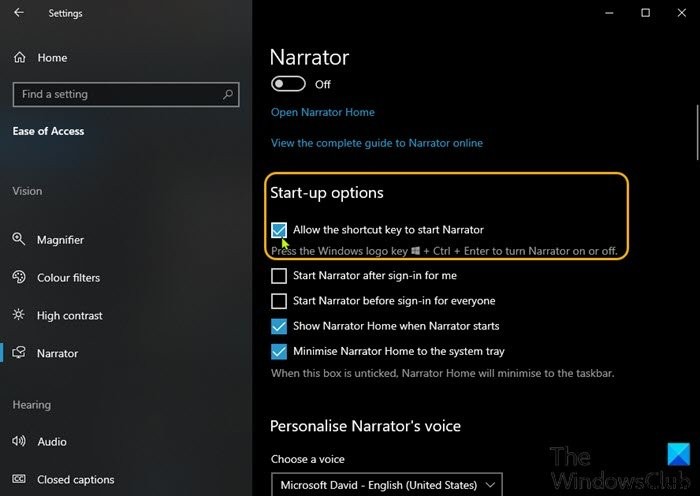 Windows 10でナレーターの各種設定を構成・カスタマイズする方法