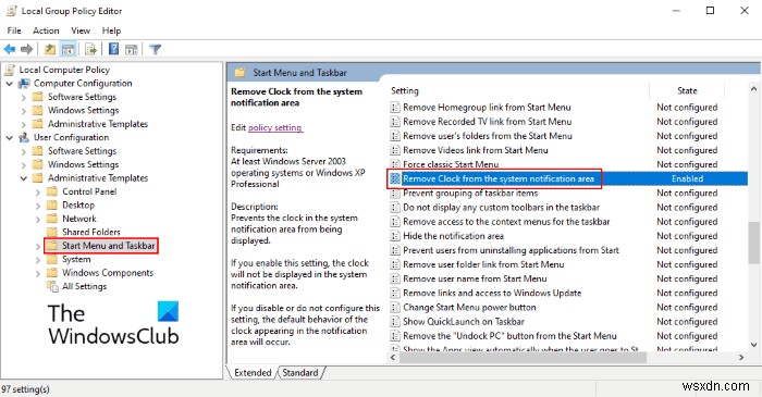 Windows 10のタスクバーから時計と日付を非表示にする2つの方法【グループポリシー・レジストリ】