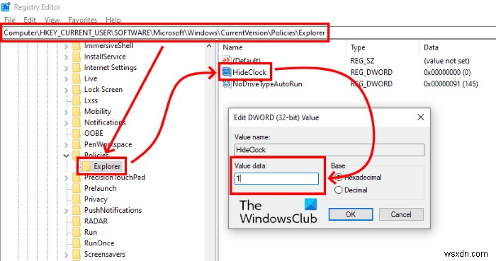Windows 10のタスクバーから時計と日付を非表示にする2つの方法【グループポリシー・レジストリ】