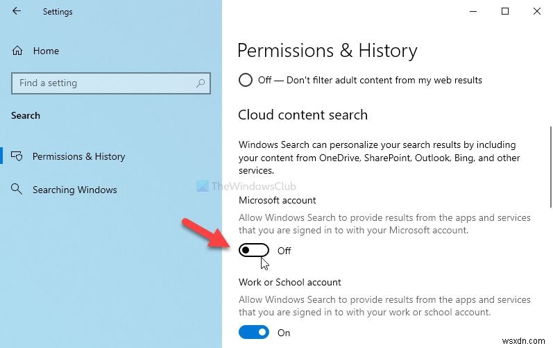 Windows 11/10のタスクバー検索ボックスでクラウドコンテンツ検索を有効または無効にする方法