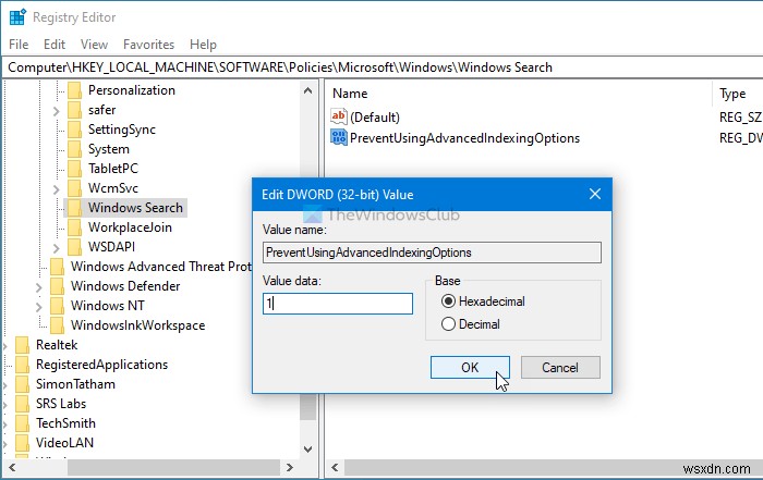 Windows 10で検索インデックスの「詳細オプション」を無効化する方法【レジストリ/グループポリシー】