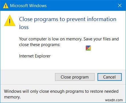 Windows 11/10で「プログラムを閉じて情報の損失を防ぎます」メッセージが表示される原因と対処法
