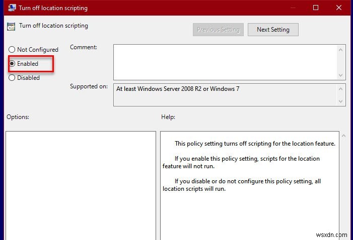 Windows 10でロケーションスクリプトをオン・オフに切り替える方法