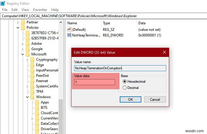 Windows 10でエクスプローラーの破損時のヒープ終了を無効にする2つの方法