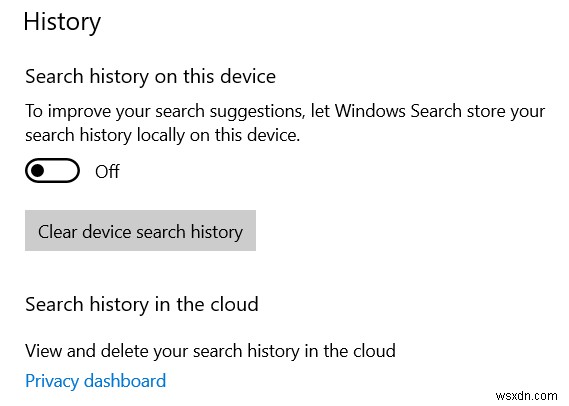 Windows 10でタスクバーの検索ボックスの履歴を消去・無効化する方法