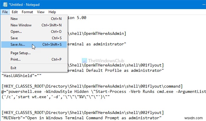 右クリックメニューに「管理者としてWindows Terminalを開く」を追加する方法