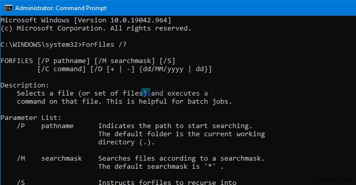 ForFilesコマンドでWindows 10の共有ネットワークフォルダー内のファイルとフォルダーを管理・削除する方法