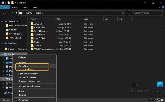 Windows 10の右クリックメニューから「スタートにピン留め」を追加・削除する方法