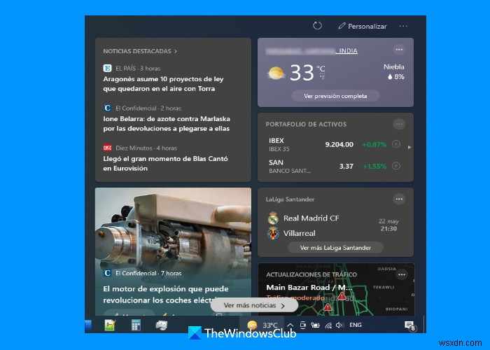 Windows 11/10のタスクバーでニュースと興味のあるフィードの言語を変更する方法