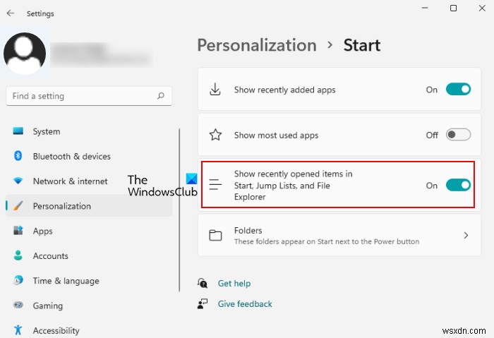 Windows 11/10で最近使ったファイルとフォルダーの履歴を削除する6つの方法