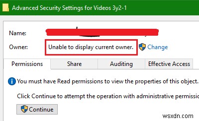 Windows 11/10で「現在の所有者を表示できません」エラーを解決する方法