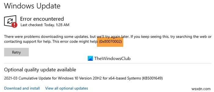 Windows Updateエラーコード0x80070002の原因と6つの解決策