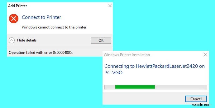 ネットワークプリンターエラー0x00000002、0x0000007a、0x00004005、0x00000057、0x00000006の解決方法