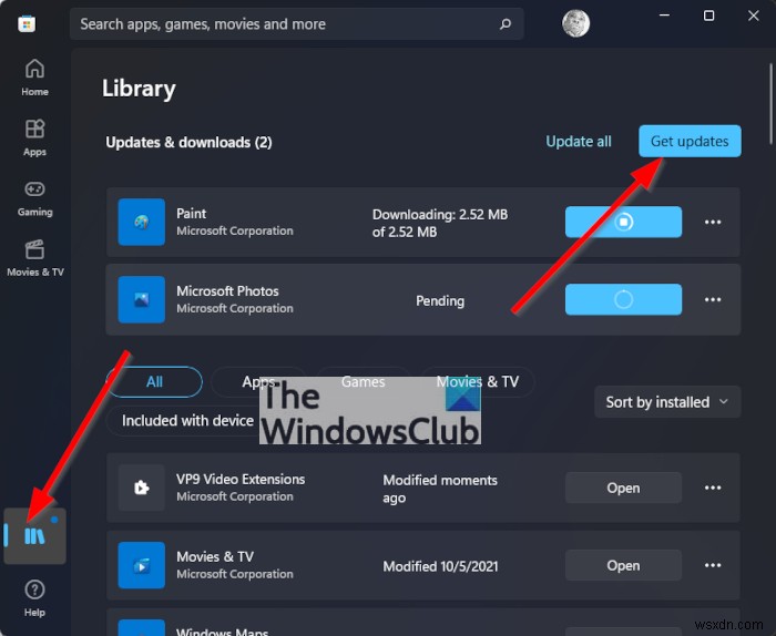 Windows 11/10でMicrosoft Storeアプリの更新を手動で確認・実行する方法