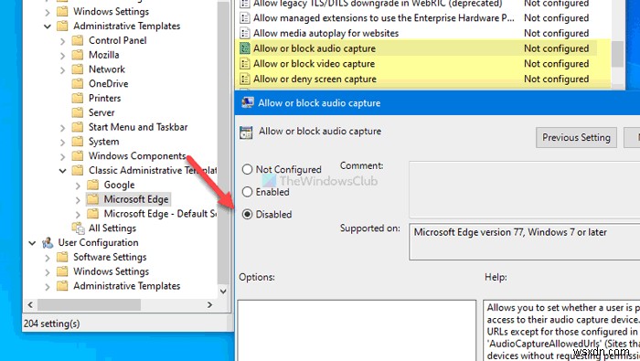 Microsoft Edgeでマイク・カメラ・画面キャプチャを有効/無効にする方法【GPEDIT・REGEDIT対応】
