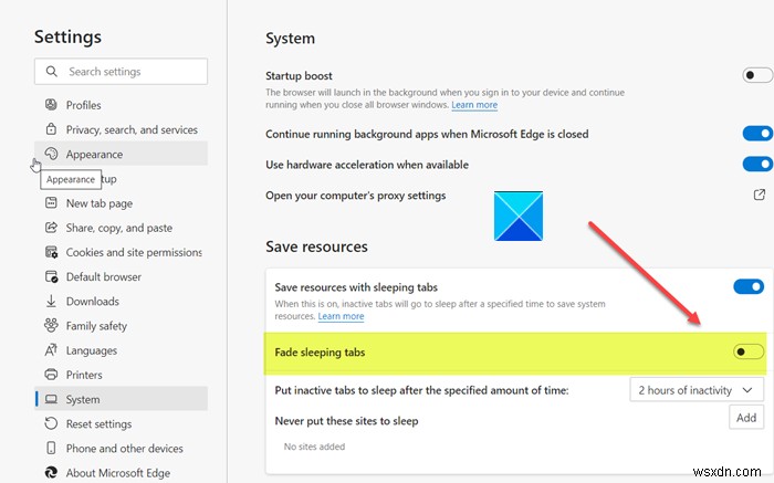 Microsoft Edgeのタブが薄くフェード表示される原因と対処法(Windows 10)